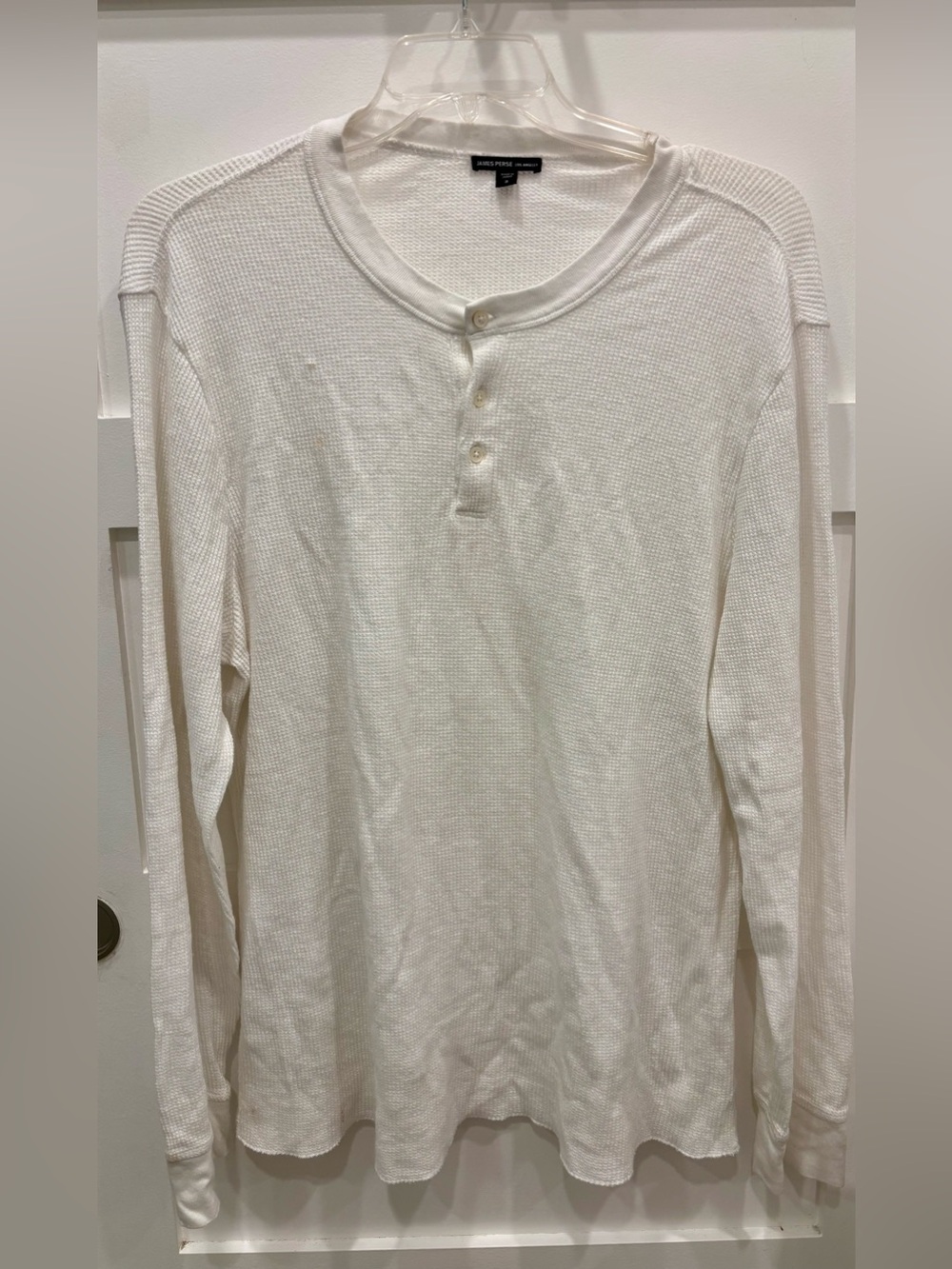 James Perse Off-White Long Sleeve Thermal Henley